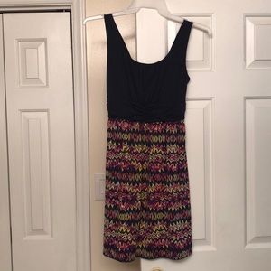 Simple navy blue printed dress